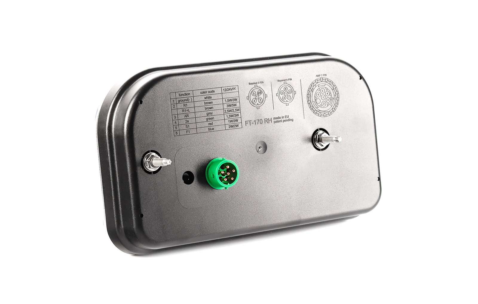 LED galinis žibintas FT170 P TB, 6PIN, 7 funkcijų su numerio apšvietimu, 12/36V - Image 5