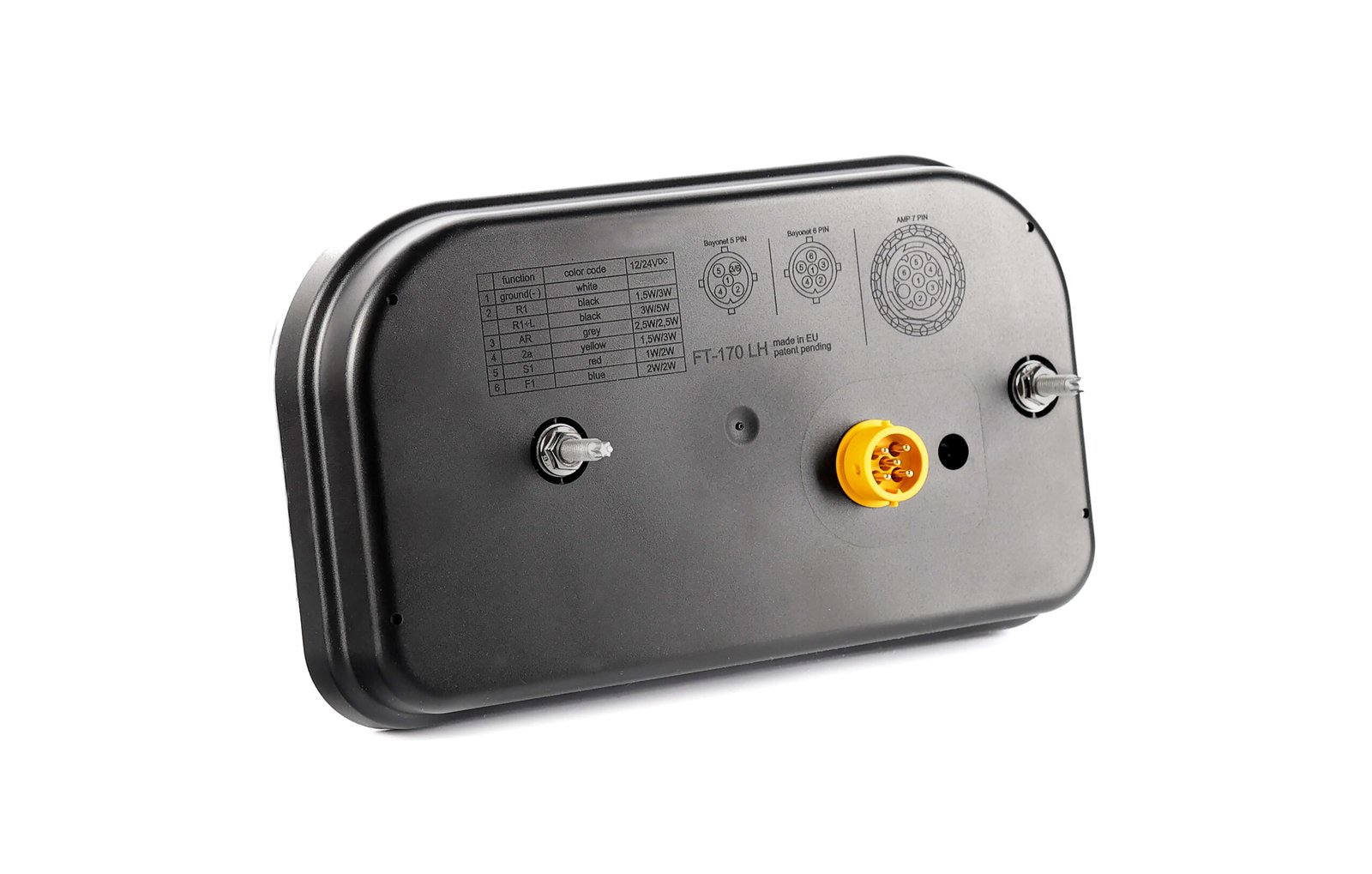 LED galinis žibintas FT170 L TB, 6PIN, 7 funkcijų su numerio apšvietimu, 12/36V - Image 4