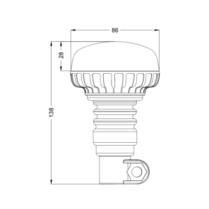 Alternative view of LED švyturėlis 12/24V užmaunamas, guminis, 18LED, MINI, R65R10
