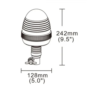 Alternative view of LED švyturėlis 12/24V užmaunamas, guminis, R65, R10, (16 ledx 3w)