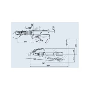 Alternative view of Inercinis Sukabinimo Stabdžių Mechanizmas 1500-2700kg AL-KO