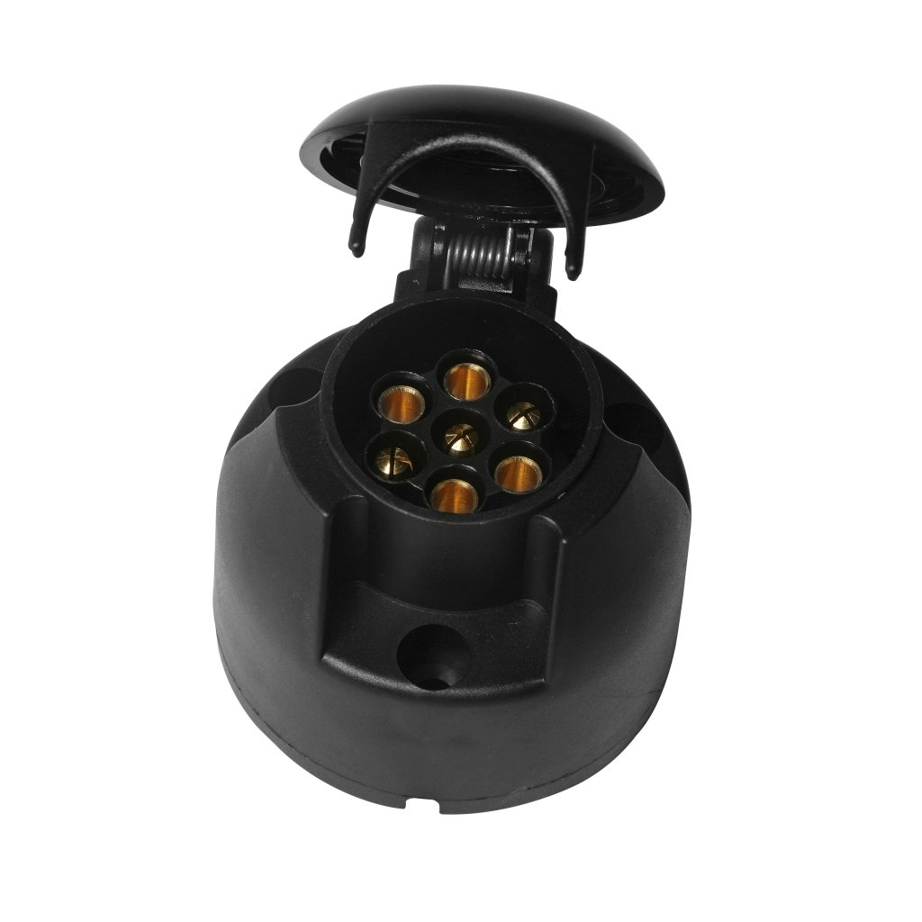 Priekabos lizdas 12 V, 7PIN, plastikinis, jung. laido antgaliais, ASPOCK