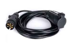 Priekabos kabelio prailgintojas 7 polių su kištuku ir lizdu 5 m