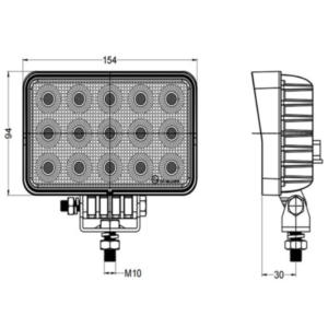 Alternative view of LED darbo žibintas 13360 su OSRAM LED, 60W, 4800 lm, 10–30V, IP68