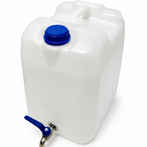 Plastikinis kanistras, 20L su kraneliu, BALTAS
