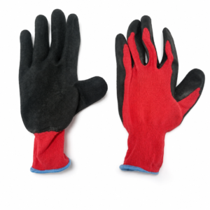 Darbo pirštinės, LATEX juoda-rauda, 2vnt