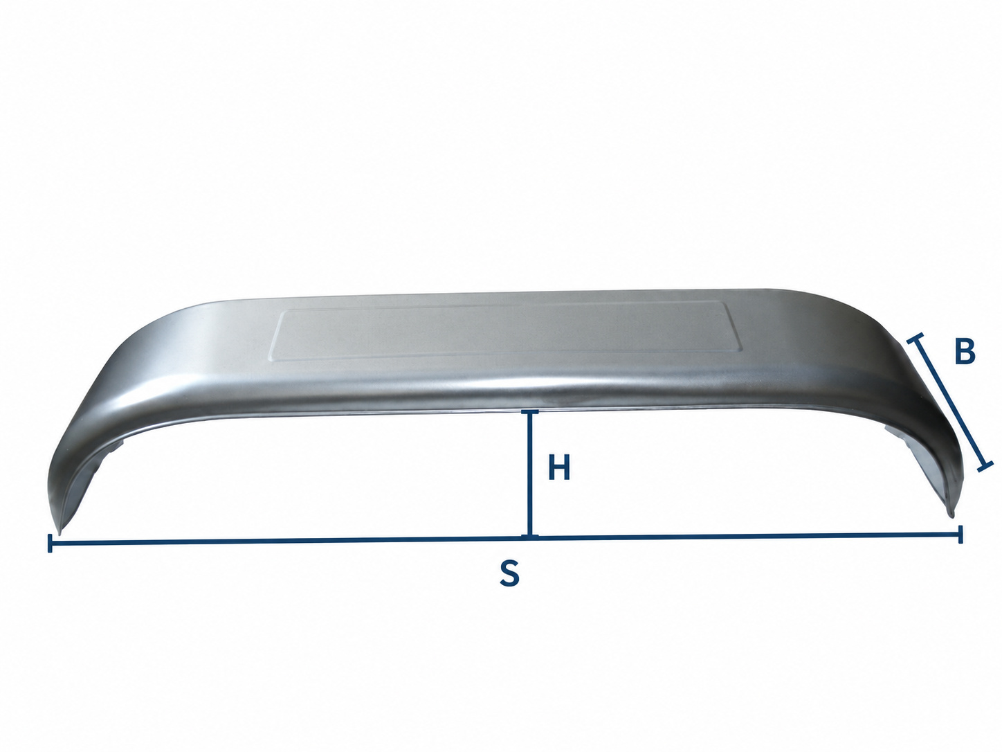 Sparnas priekabai BT04 R14 dviem ratams, 1590 × 370 × 235 mm, cinkuotas – matmenų žymėjimas
