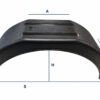 Sparnas priekabai R14, 790 × 220 mm, L 1210 mm, plastikinis – matmenų žymėjimas