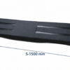 Sparnas priekabai dviem ratams, 1500 × 240 × 350 mm, plastikinis – matmenų žymėjimas
