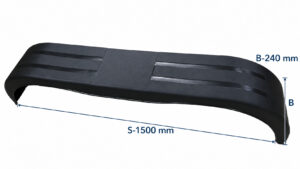 Sparnas priekabai dviem ratams, 1500 × 240 × 350 mm, plastikinis – matmenų žymėjimas