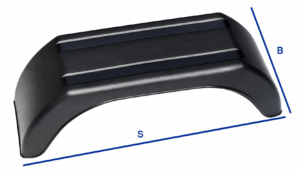 Sparnas priekabai D20100 R10, 160 × 735 × 550 mm, plastikinis – matmenų žymėjimas