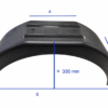 Sparnas priekabai D22 R13, 770 × 1135 × 200 mm, plastikinis – matmenų žymėjimas