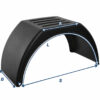 Plastikinis sparnas, 920 × 450 mm, L 1480 mm – matmenų žymėjimas